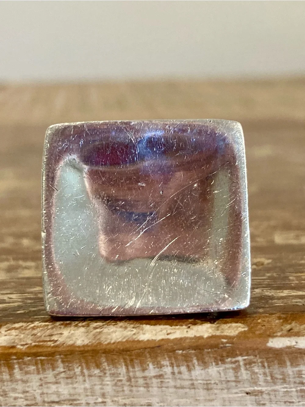 Sterling Silver Modernist Square Ring SX 925 Thai Size 8
